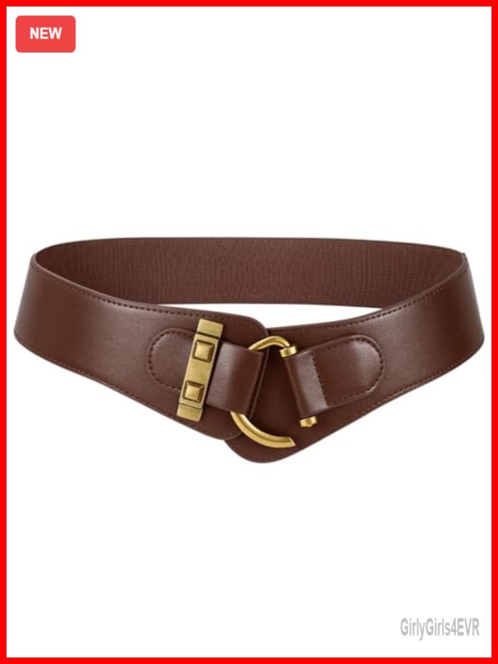 Vintage Stretchy Wide Waist Belt Faux Leather Elastic Waistband